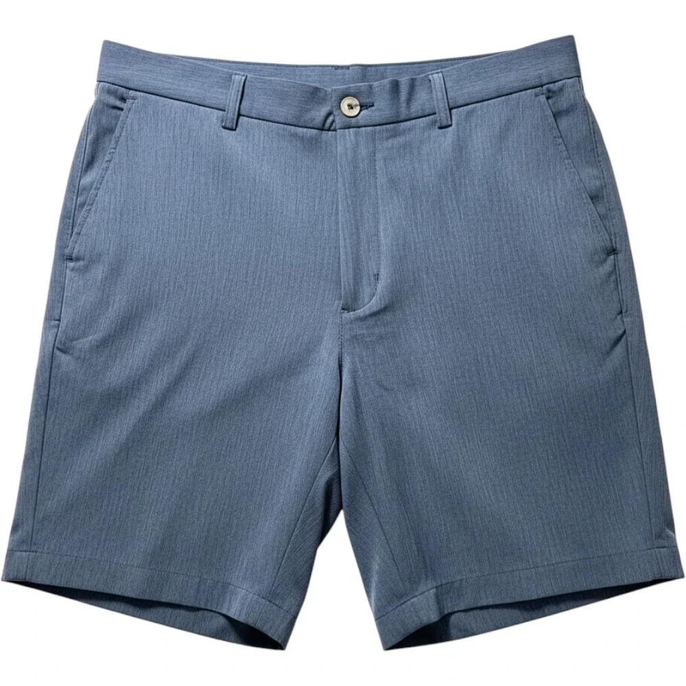 Tailorbyrd Shorts Mens W36 Heather Navy Flamingo Logo Golf Performance EUC